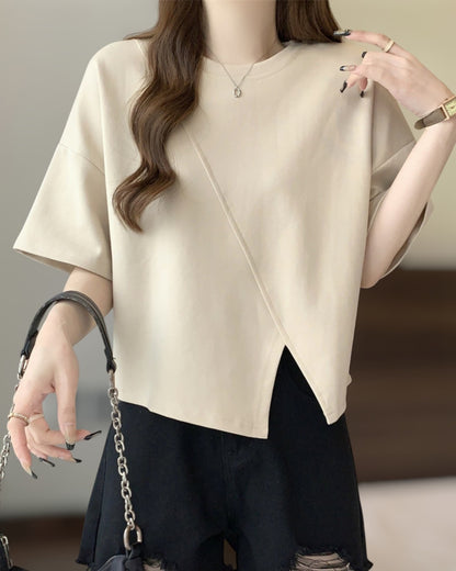 Luna Drape Cotton Panel T-Shirt