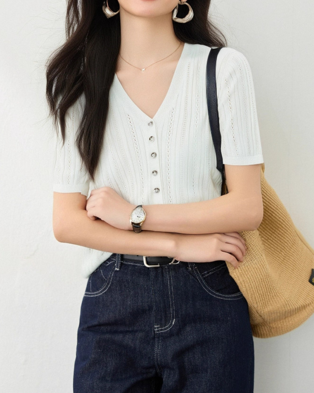 Elina Light Pointelle Cardigan