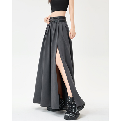 Nola Trim Pleat Slit Skirt