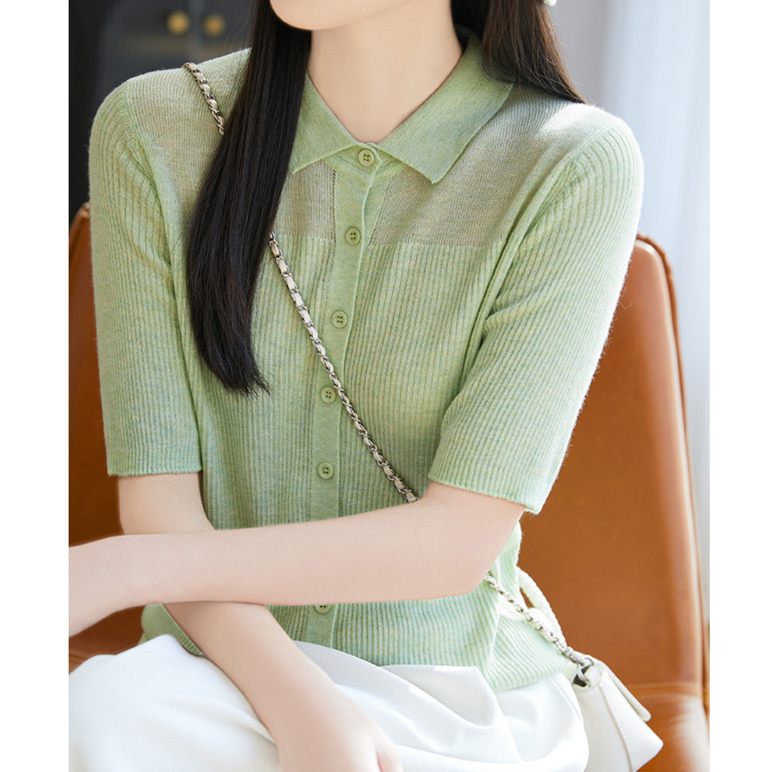 Irene Soft Rib Collar Knit