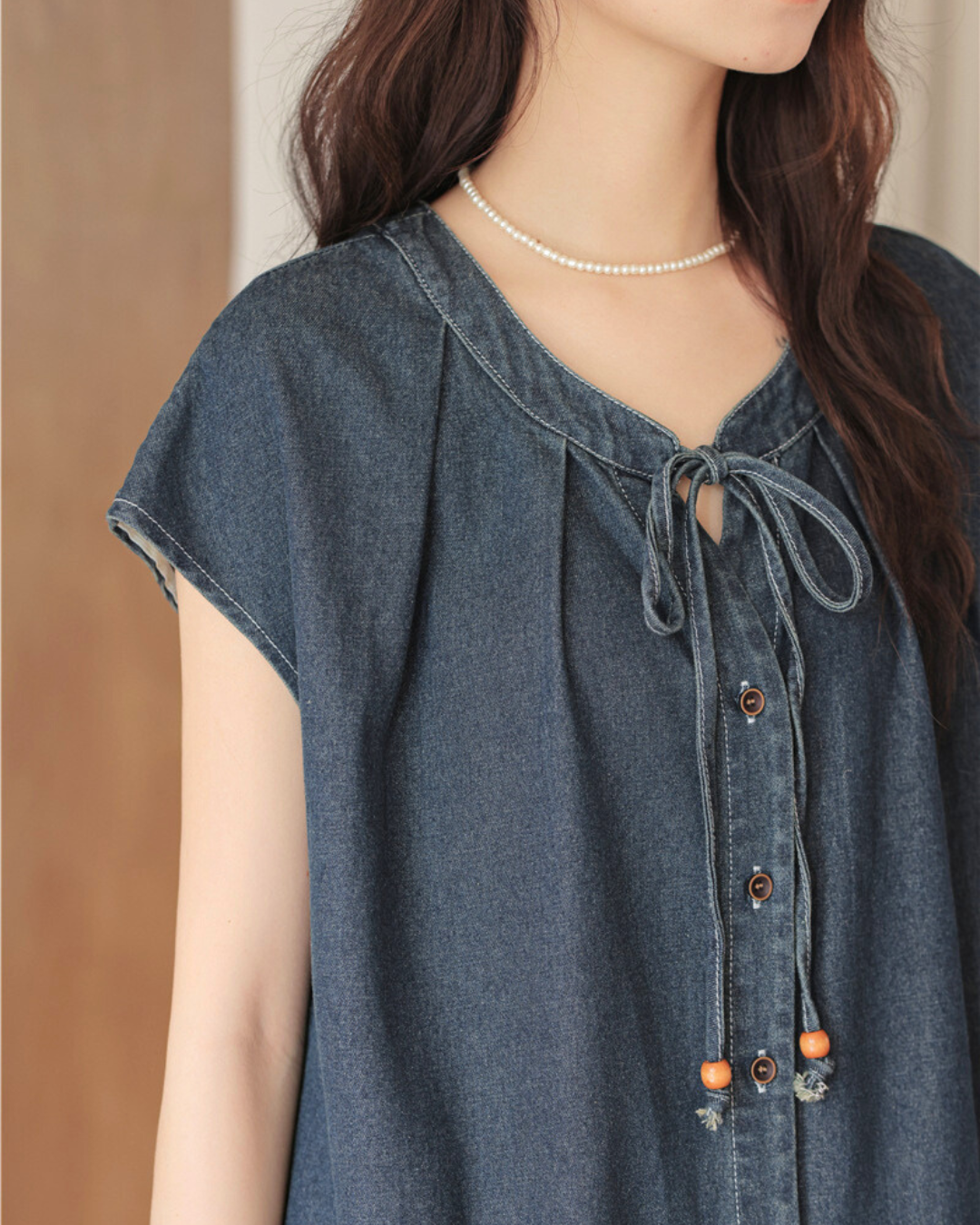 Meryl Soft Tie Denim Shirt