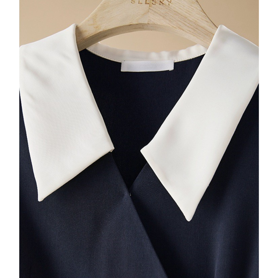 Mina Contrast Panel Midi Dress