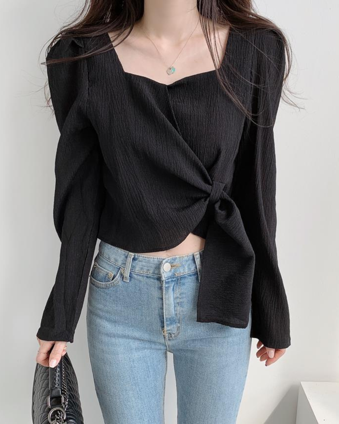 Celine Drape Waist Tie Blouse