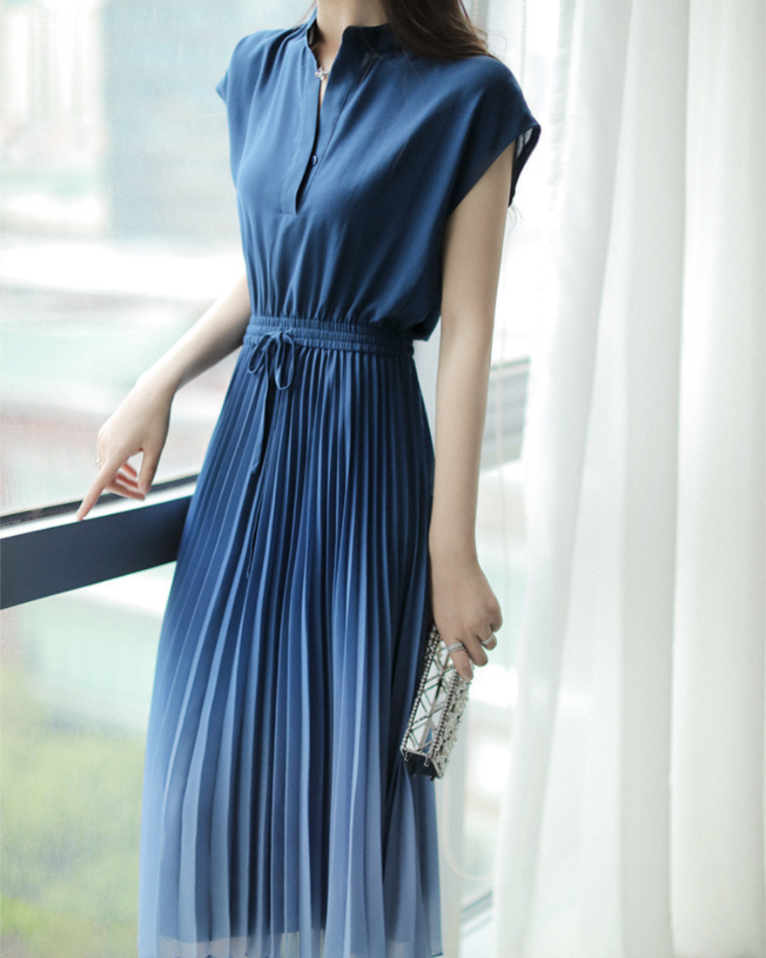 Isla Flow Ombre Pleat Dress