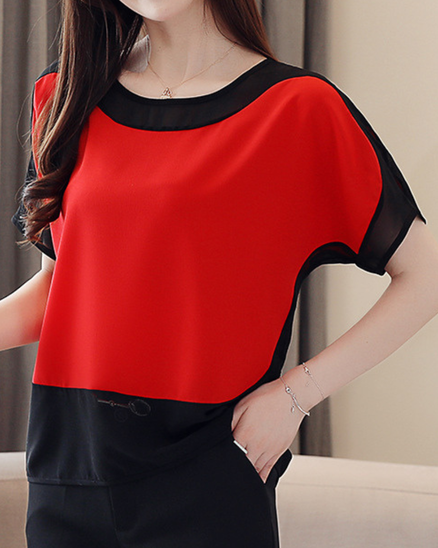 Mira Soft Contrast Flow Shirt
