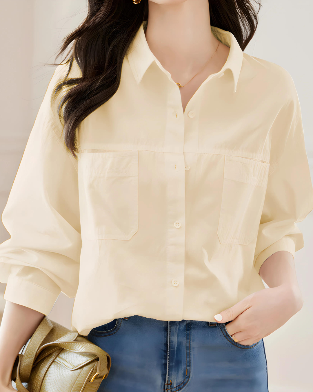 Lina Flow Cotton Pocket Shirt
