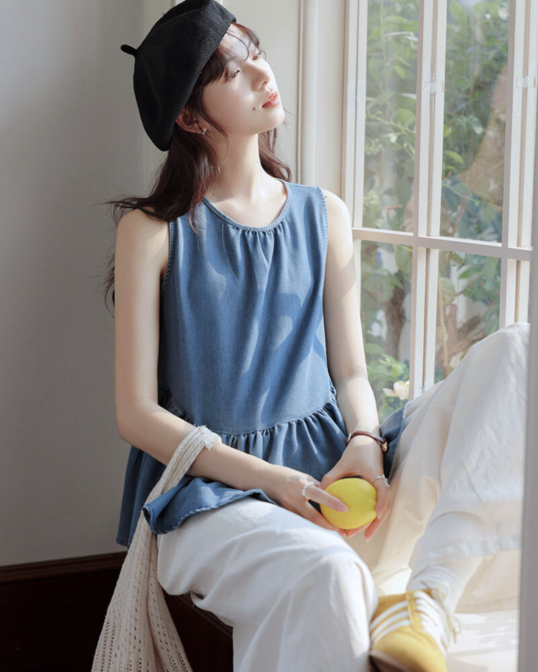 Lora Soft Tie Peplum Top