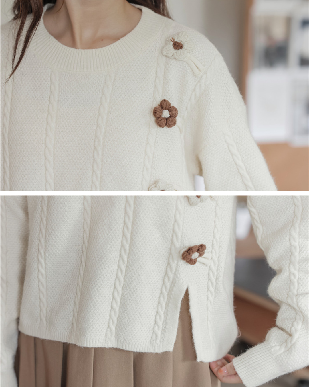 Fleur Twist Knit Sweater