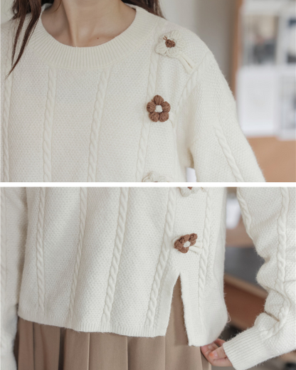Fleur Twist Knit Sweater
