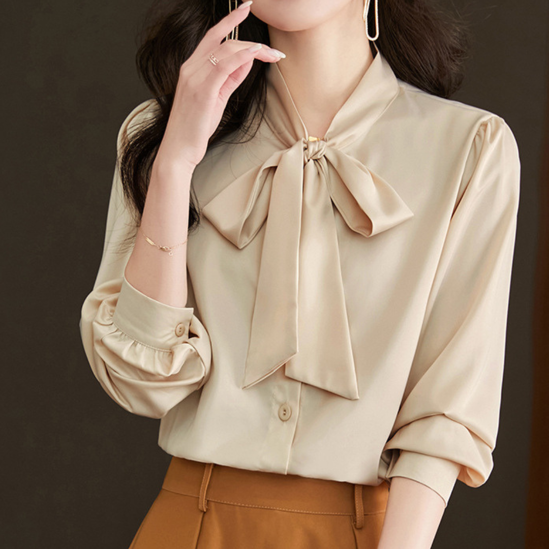 Lina Calm Stripe Drape Blouse