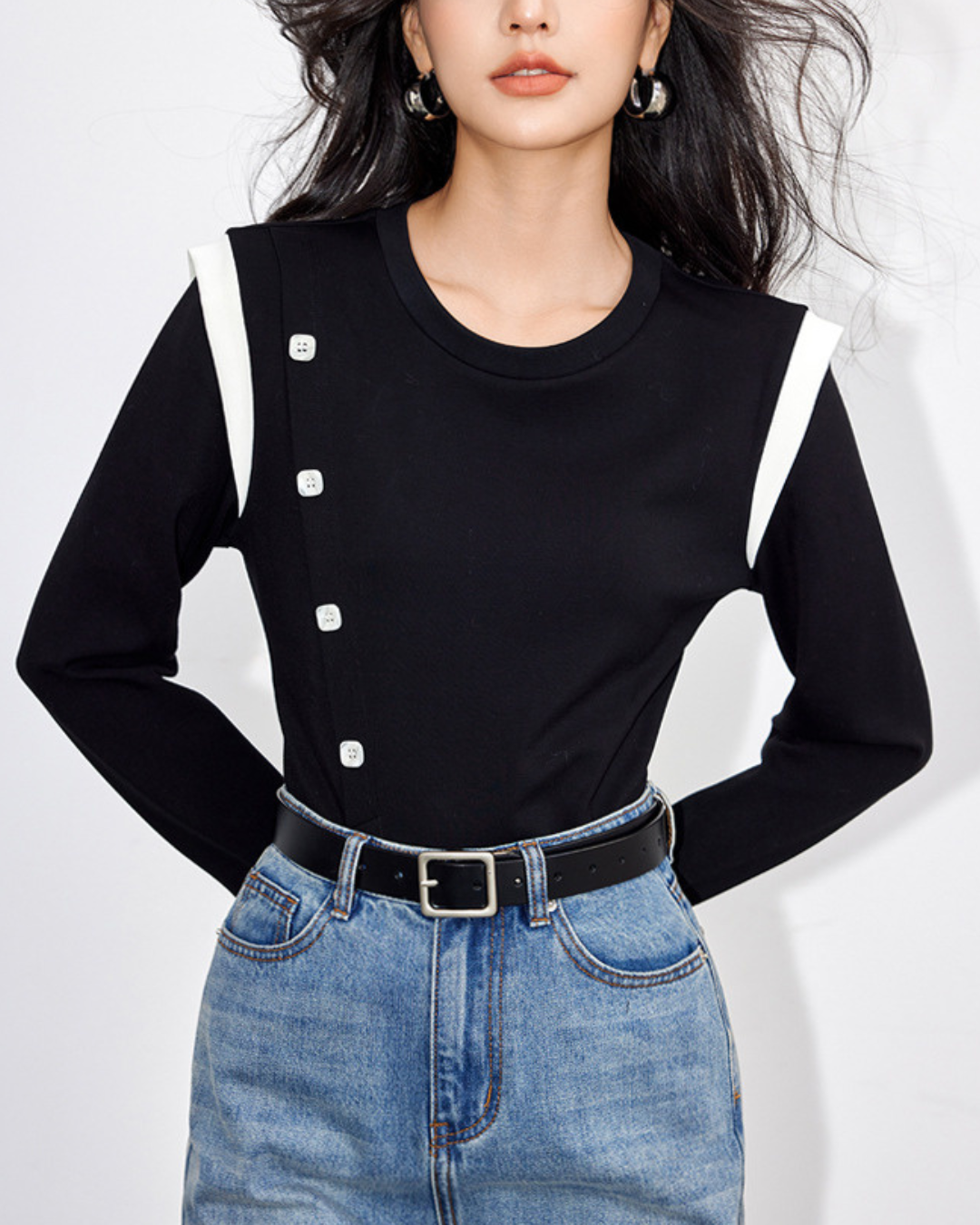 Lyra Angle Button T-Shirt