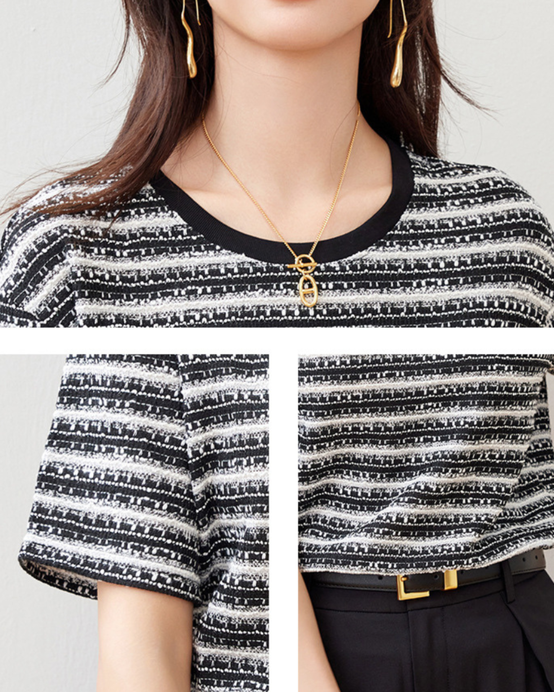 Selene Soft Tweed Knit T-Shirt