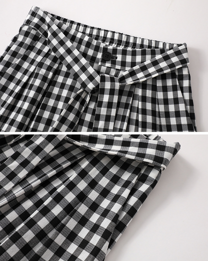 Leora Check Tie Wide Pants