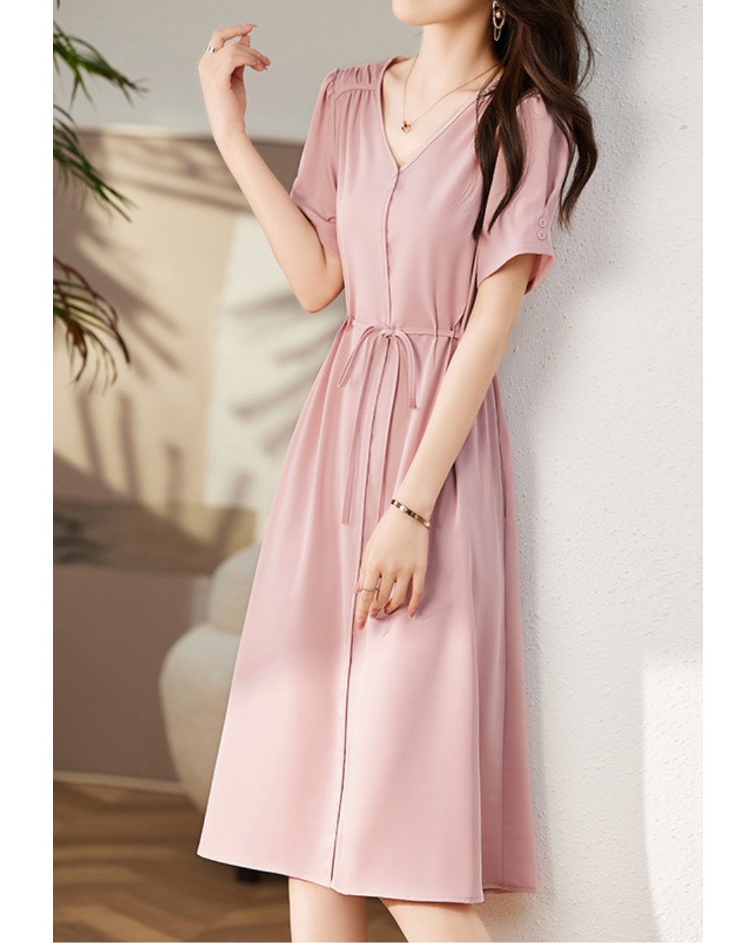 Lina Flow Waist Tie Dress