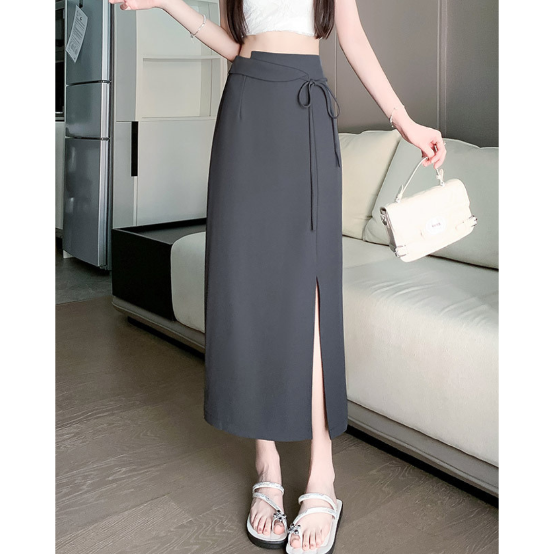 Clea Wrap Tie Midi Skirt