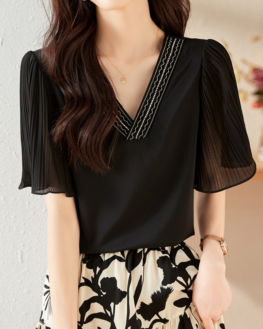 Aria Light Pleat Blouse