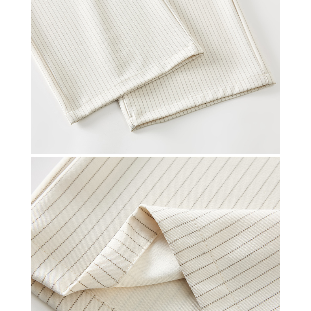 Amira Pinstripe Belted Trousers