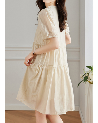 Flora Tier Smock Midi Dress