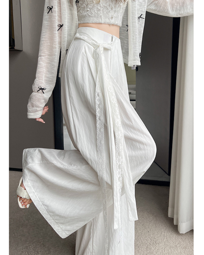 Mira Lace Tie Wide Trousers