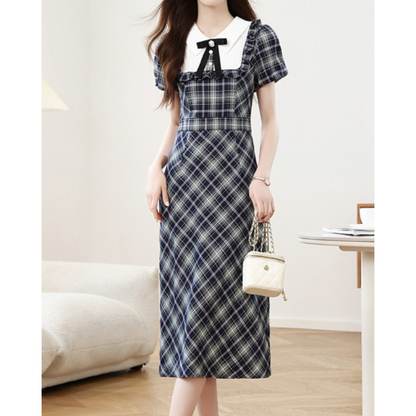 Livia Soft Check Pleat Dress