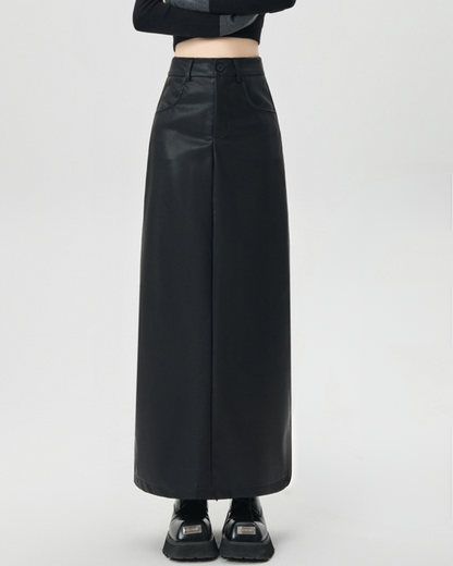 Elara Soft Line PU Leather Skirt