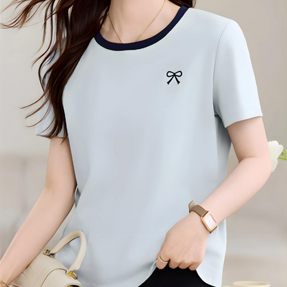 Lea Tiny Bow Detail T-Shirt