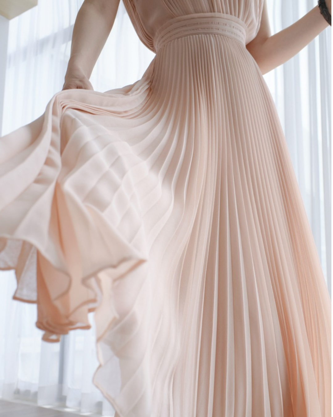Aria Soft Pleat Midi Dress