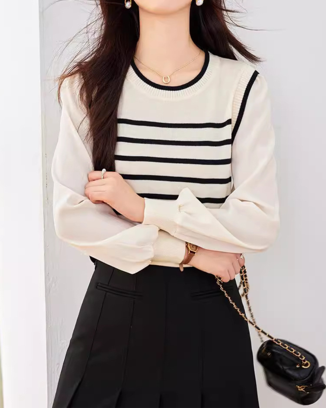 Camille Stripe Knit Blouse
