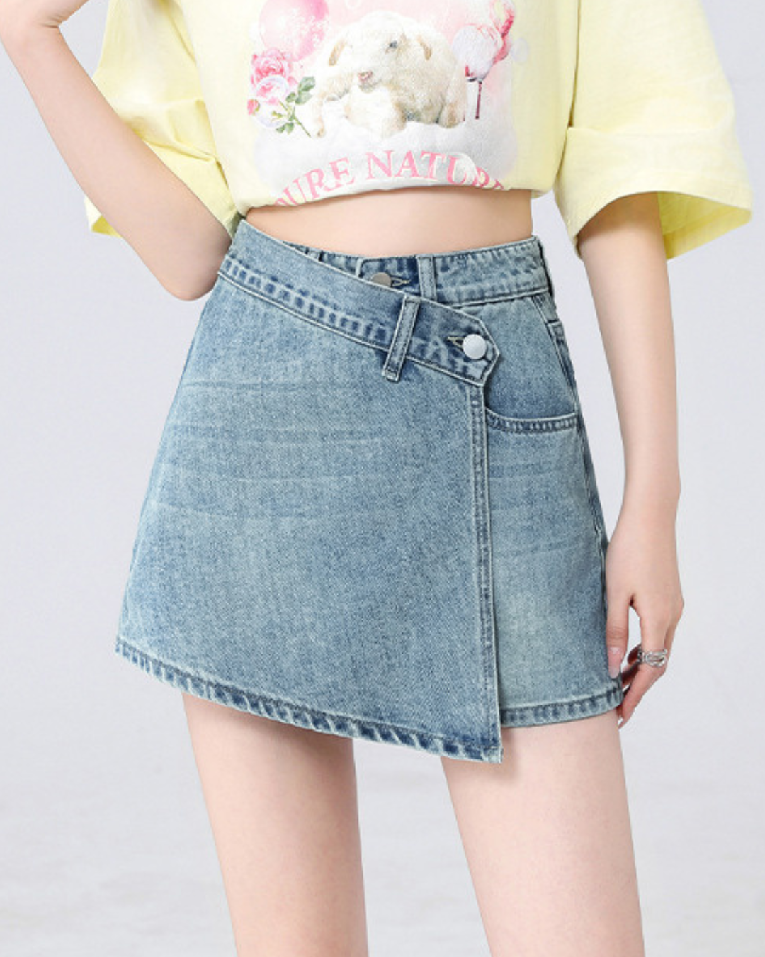 Lina Wrap Detail Denim Skort