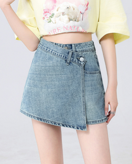 Lina Wrap Detail Denim Skort