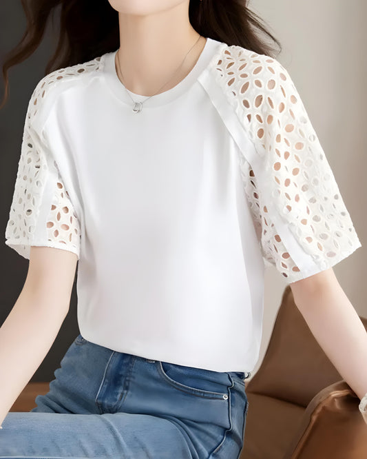 Eline Airy Lace Sleeve T-Shirt