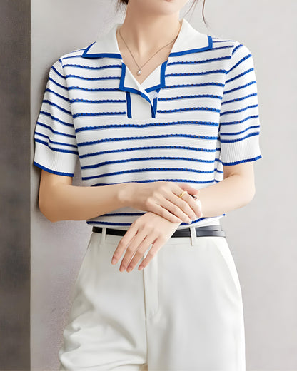 Mira Ease Stripe Polo T-Shirt