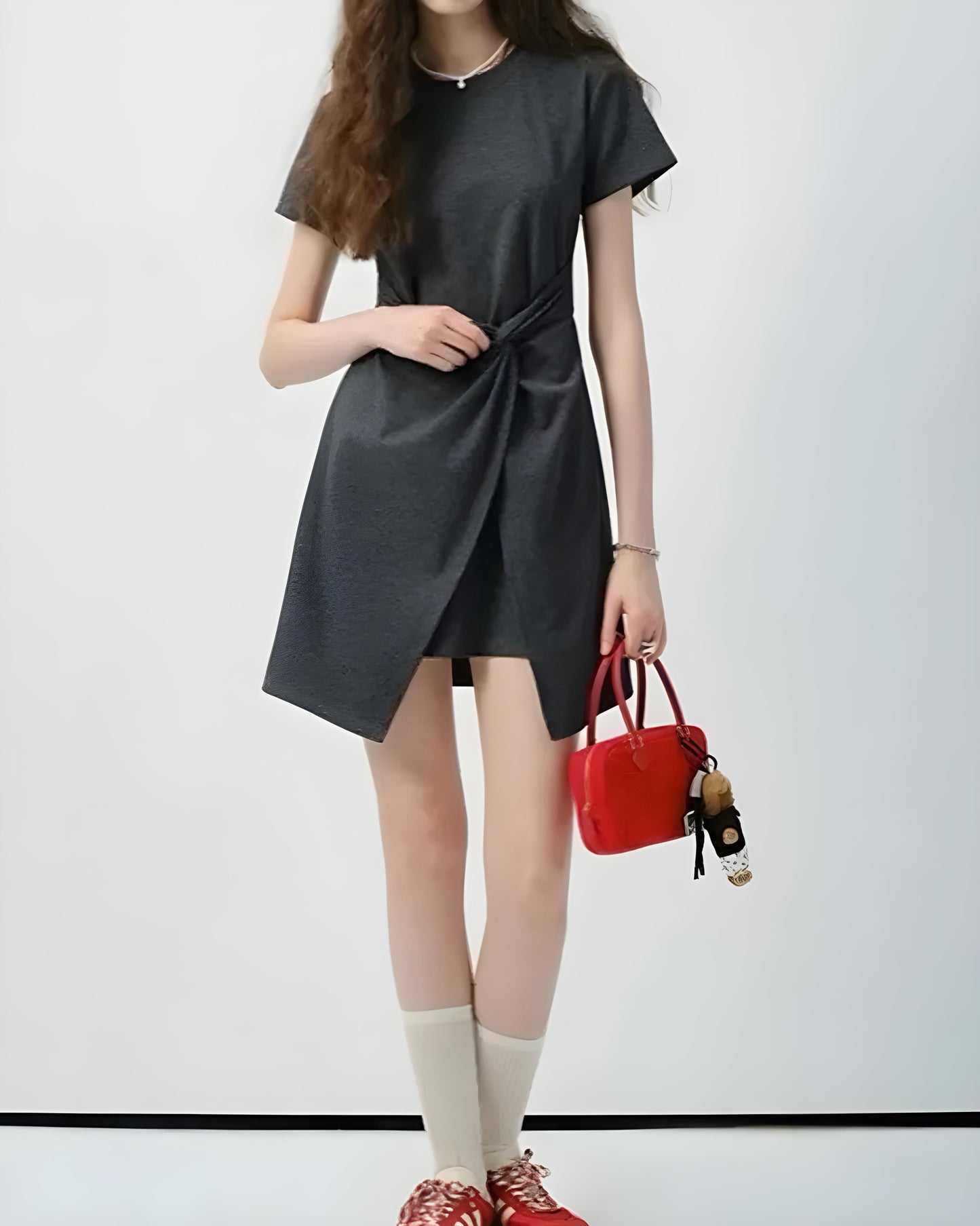 Clea Twist Front Cotton Dress