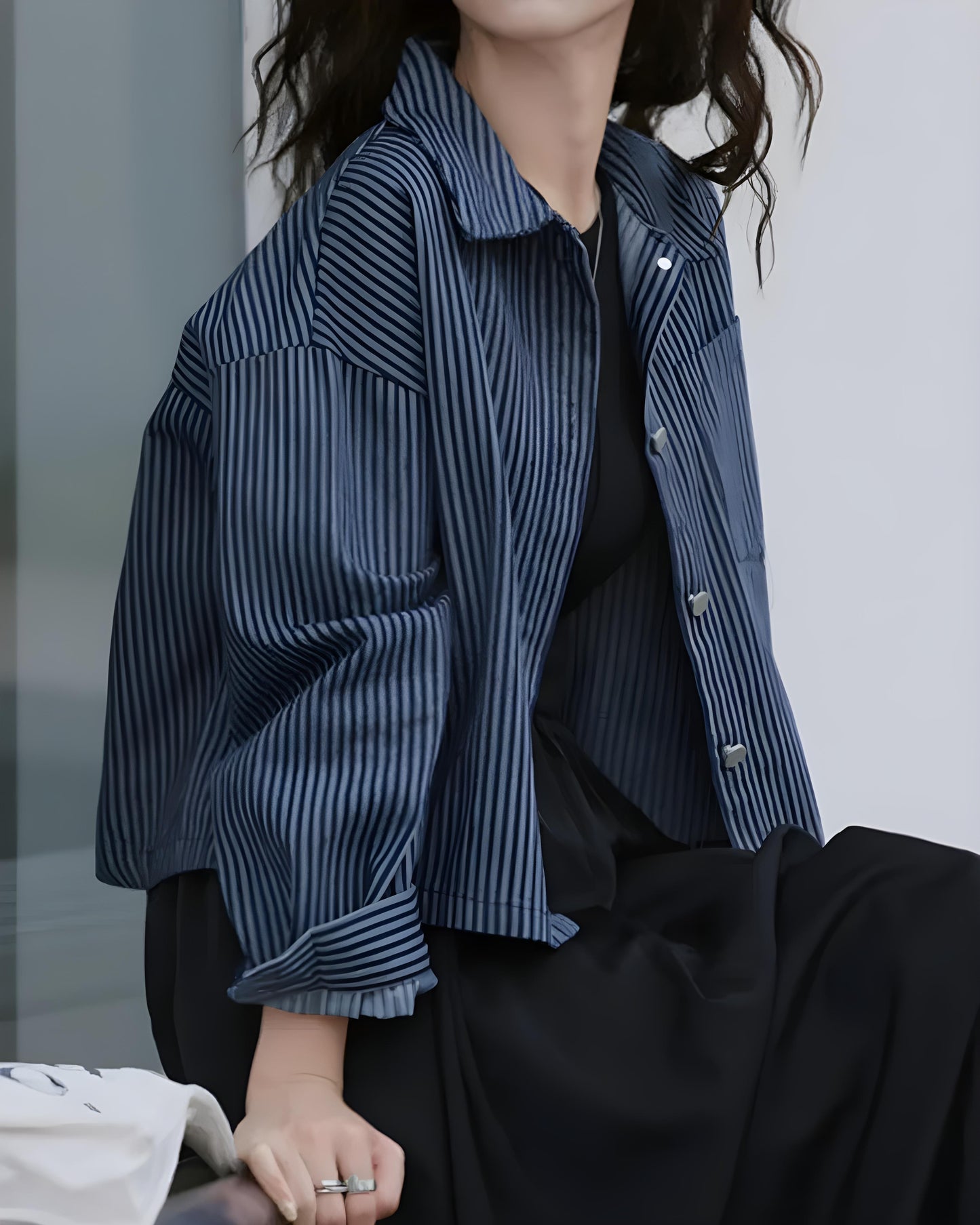 Lina Soft Stripe Denim Jacket