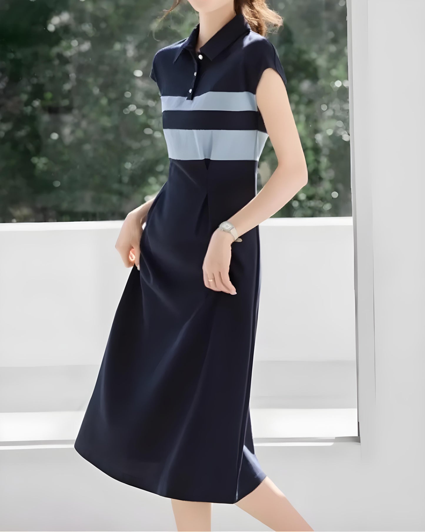 Serena Line Polo Midi Dress